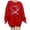 Red-1, variant on Crewneck Sweatshirts for Women Oversized Loose Breast Cancer Print Tops Drop Shoulder Casual Pullover Shirts(Pink M)