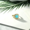 thumbnail image 4 of Gem Stone King 2.00 Ct Cushion Green Turquoise 18K Yellow Gold Plated Silver Ring, 4 of 4