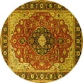 thumbnail image 1 of Ahgly Company Indoor Round Medallion Yellow Traditional Area Rugs, 4' Round, 1 of 4