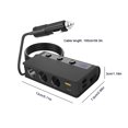 thumbnail image 1 of Car Lighter Socket Outlet Splitter 4 Port Vehicle Power Replacement Automotive 12-24V QC3.0 Power Charging Adapter Interior Replacement Receptacle Charger Black, 1 of 9