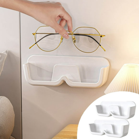 2pc Sunglasses Storage Box Wall Glasses Box Storage Box Stick Floating Shelf Wall Hanging No DrillingFeatures:About the product: Dimensions: 6.89*2.28*1.38 inches, Weight: 0.12 pounds, Material:
