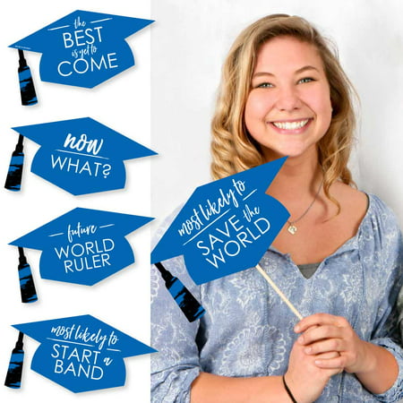 Hilarious Blue Grad - Best is Yet to Come - Royal Blue Graduation Party Photo Booth Props Kit - 20 (Best T Disc Flavors)