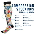 thumbnail image 2 of FORMRS Womens Knee High Socks Casual Long Thick Travel Daily Wear, 1 Pair, Red Japanese Floral Pattern, 2 of 6