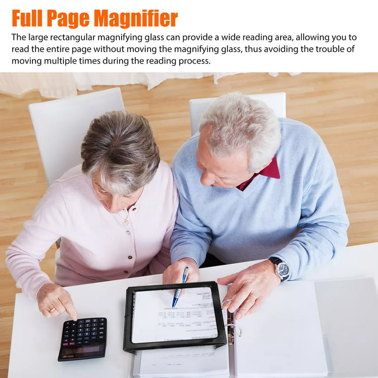 Full Page Reading Magnifier Large Handheld Rectangular Magnifying