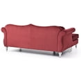 thumbnail image 4 of Hollywood 81 in. Burgundy Velvet Chesterfield Sectional Sofa with 2-Throw Pillow-Color:Burgundy,Material:Velvet, 4 of 5