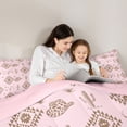 thumbnail image 5 of jejeloiu Pink Western Cowgirl Theme Full Size Comforter Sets Kids,Aztec Geometric Print Bedding Sets For Girls,Reversible,3-Piece, 5 of 8