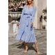 thumbnail image 4 of Vestido PRETTYGARDEN Bohemio Floral de Manga Larga con Cruzado y Escote en V para Mujer - Talla M, 4 of 4