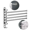 thumbnail image 3 of Stainless Steel 4-Arm Swivel Towel Rack with Hooks, Silver, 3 of 15