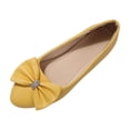 thumbnail image 2 of Miluxas Women's Ballet Flat Shoes Bowknot Flats Round Toe Wedding Flats Yellow 9.5(43), 2 of 7