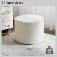 thumbnail image 2 of Bezseller Boucle Ottoman Round Foot Stool, 17x13 Floor Pouf with High-Density Foam Filling and Washable Cover, Modern Foot Rest for Living Room, Bedroom, Office, Chair, Beige, 2 of 9