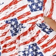 thumbnail image 7 of Povozer Independence Day Clothes Kids 250 Anniversary Toddler Girls 4th Of July Outfits USA Flag Five Sleeve Shirt Digital Printed Denim Long Pants Set Independence Day Clothes Size 9-12 Months,Red, 7 of 7
