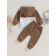 thumbnail image 4 of Arvbitana Toddler Baby Boys Pants Set Long Sleeve Contrast Color Pullover Hoodie + Elastic Waist Sweatpants 2Pcs Fall Outfits Infant Casual Daily Clothes 0-3 Years, 4 of 8
