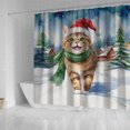 thumbnail image 4 of Hello Winter American Shorthair Frosty Morning Walk Welcome Snowy Christmas Shower Curtain Cat Lover Kitten Owner Gifts Waterproof Bathroom Bathtub Curtain - 02018, 4 of 5