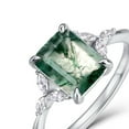 thumbnail image 5 of Emerald Cut Lab Created Moss Agate Engagement Ring for Women in 925 Sterling Silver – Vintage Inspired Green Gemstone Wedding Promise Ring – Unique Jewelry Gift, 5 of 5