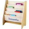 Kidkraft Kids Book Rack, 4 Shelf Personalized Blue Girls Name, Beige