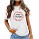 thumbnail image 1 of Tops con estampado de día de la madre de Pascua de manga corta con cuello redondo a la moda para mujer Fridja  bn7765, 1 of 7