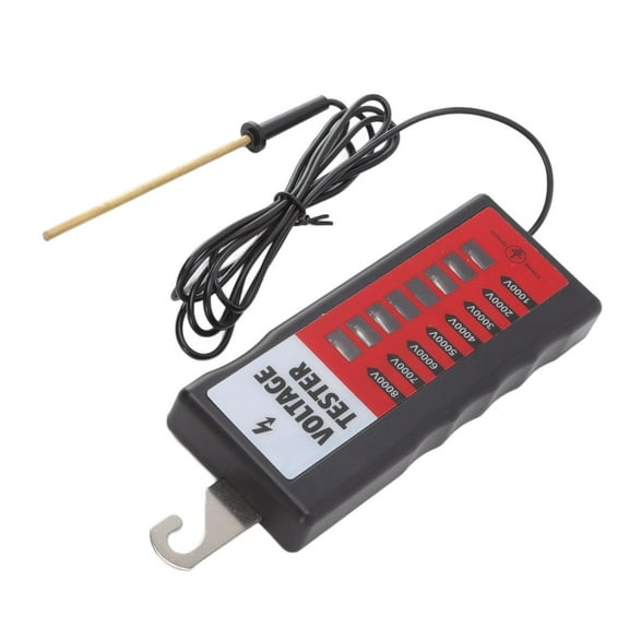 Electric Fence Tester LCD Screen Voltage Meter 10KV Portable Tool with 8pcs Light for Farm