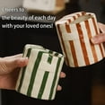 thumbnail image 5 of Hand-Painted Retro Striped Ceramic Coffee Mug, 10oz Porcelain Hand-Held Cup Heat-Resistant Non-Slip Double Layer Latte Tea Juice Drinks for Kitchen Dining, 5 of 7
