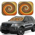 thumbnail image 2 of Bingfone Colorful Swirl Print 2-Piece Sun Shade Front Windshield - Foldable Car Front Window Sunshades For Most Sedans Suv Truck - Large, 2 of 7