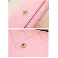 thumbnail image 2 of Cartera rosa para mujer, cartera larga, 3 pliegues, velcro, diamante, Love Crown, clip de cuero, clip para billetes de mujer JM, 2 of 5