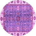 thumbnail image 1 of Ahgly Company Indoor Round Oriental Purple Traditional Area Rugs, 4' Round, 1 of 4