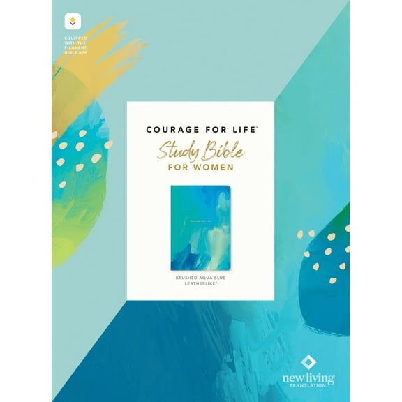 NLT Courage For Life Study Bible for Women LeatherLike, Brushed Aqua Blue, Filament Enabled