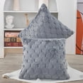 thumbnail image 2 of Home Soft Things Serenta Jacquard Rabbit Faux Fur Throw Pillow Covers 2 Piece Set, 26" x 26", Silver Grey, 2 of 5