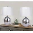 thumbnail image 2 of 25" Chrome Ceramic Table Lamp w/ Sparkly White Empire Shade (Set of 2), 2 of 5