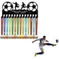 thumbnail image 7 of Soccer Medal Holder Football Medal Hanger Display with 14 Hooks Small Black Metal Iron Wall Rack Frame Mounted Decor for Hanging 14+ Awards Sports Athletes Sporter Race 11.4x5.1 Inch, 7 of 7