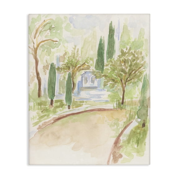 Stupell Industries Path to Cottage Abstract Landscape & Nature Painting Wrapped Canvas Art Print Wall Art, 16 x 20