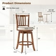 thumbnail image 3 of Gymax 25'' Swivel Counter Barstools Set of 4 w/Backrest & Upholstered Seat Footrest, 3 of 10
