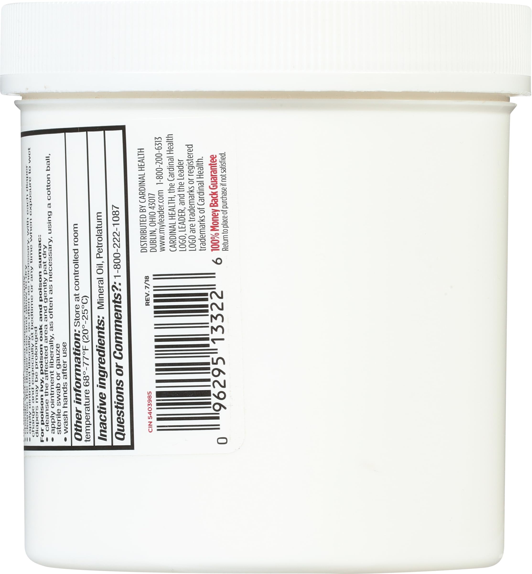 Leader Zinc Oxide Skin Protectant Ointment, 16 Oz