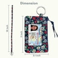 thumbnail image 5 of Zip ID Case with Lanyard - Badge ID Holder Wallet with Zipper - Cotton (Winter Blossom), 5 of 7