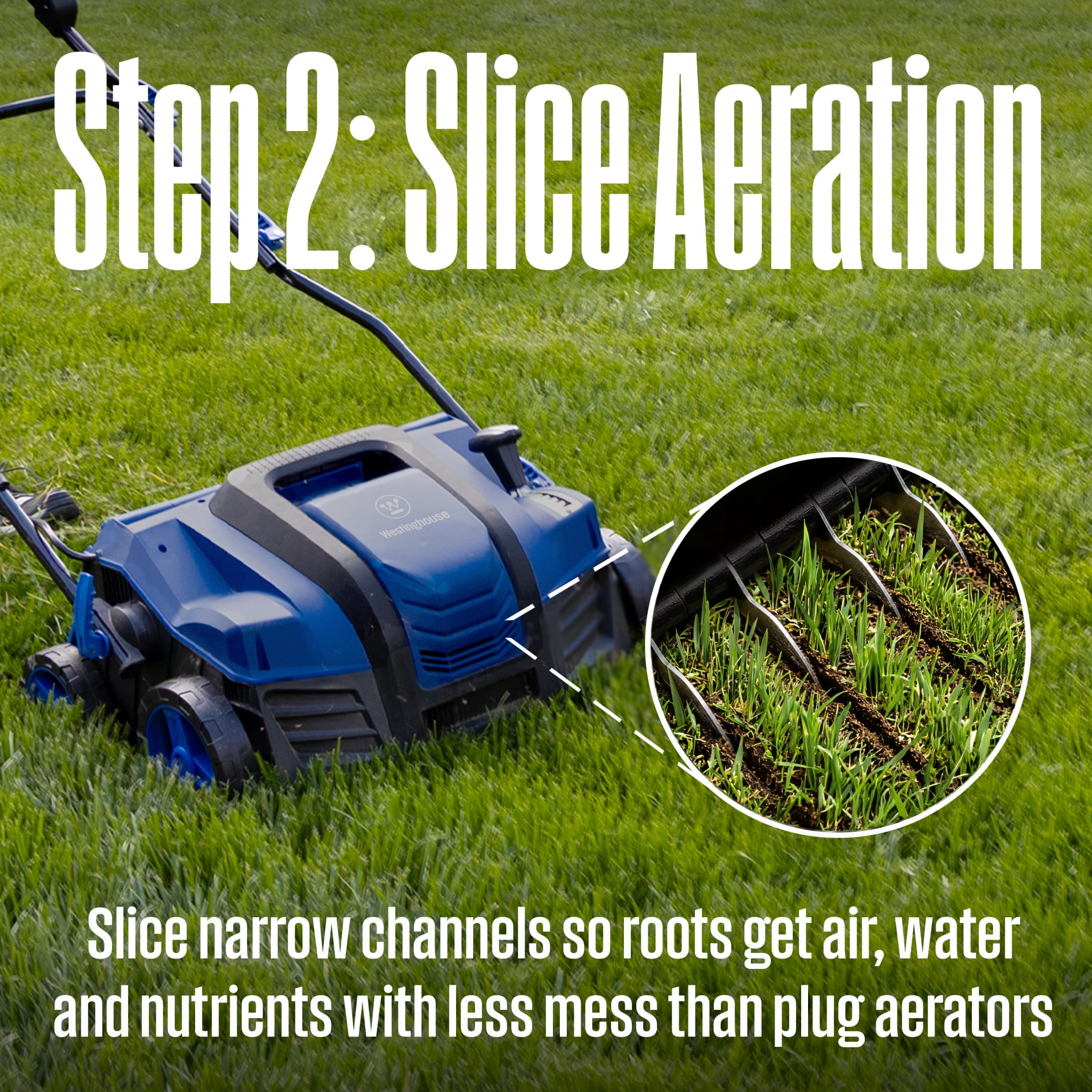 Westinghouse W16ADAC 16-Inch 15 Amp 2-in-1 Corded Electric Dethatcher and Aerator with 14.5 Gallon Thatch Collection Bag, 5-Position Depth Adjustment and 3-Position Angle Settings