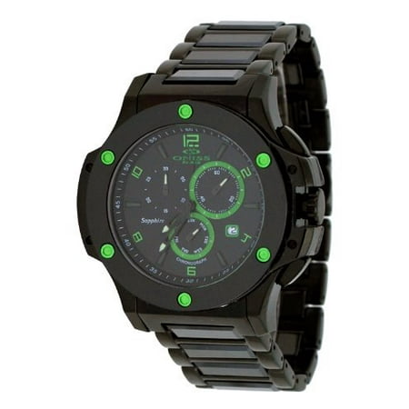 Oniss #ON612-MIPB Men's Bold Collection Black Ceramic/Stainless Steel Swiss Chronograph Watch