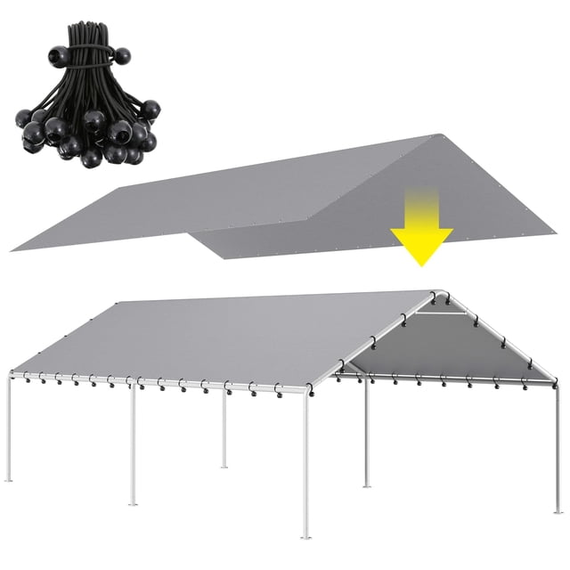 Cubierta de Repuesto para Toldos de Cochera DWALE 10x20 pies Impermeable
