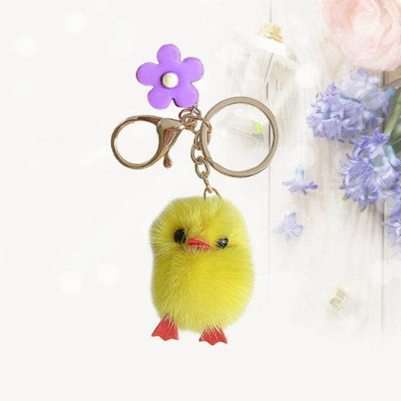 CRILSTYLEO Chick Key Rings Funny Chicken Keychain Hanging Ornament Fashion Purple 1Pcs Bag Charm for Everyday Use