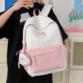 thumbnail image 4 of Bow Embroidery School Backpack, Star Print Backpack with Mini Pendant Bag, Lightweight Loptop Backpack for Travel Shopping (Pink), 4 of 8