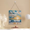 thumbnail image 4 of Sunrise Beach Wave Relax You're on Beach Time Wooden Sign MDF Hanging Wood Plaques for Office Bedroom Living Room Home Art Funny Bathroom Decor 12x12 Inch, 4 of 8