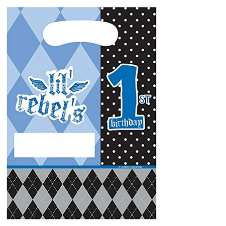 1st Birthday Party Loot Bags - 8-Count Party Loot Bags, Rebel First Birthday
