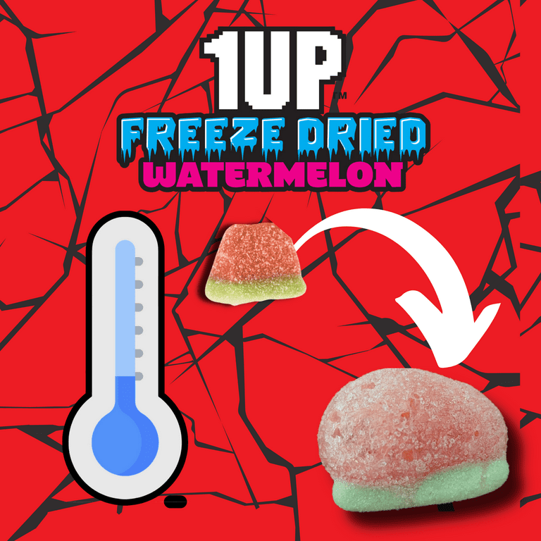 1UP Freeze Dried Watermelon Candy, 2.0 oz Resealable Bag
