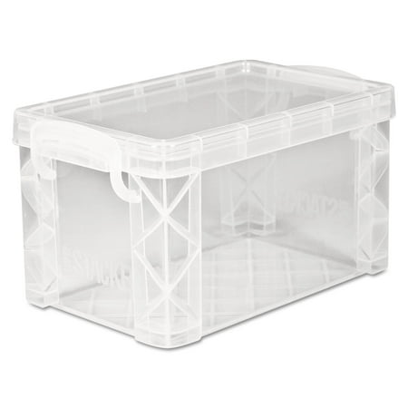 Advantus Super Stacker Storage Boxes, Hold 400 3 x 5 Cards, Plastic, Clear