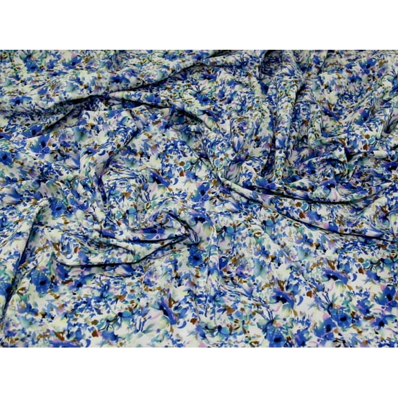 Florence Cotton Voile Dress Fabric Blue - per yard