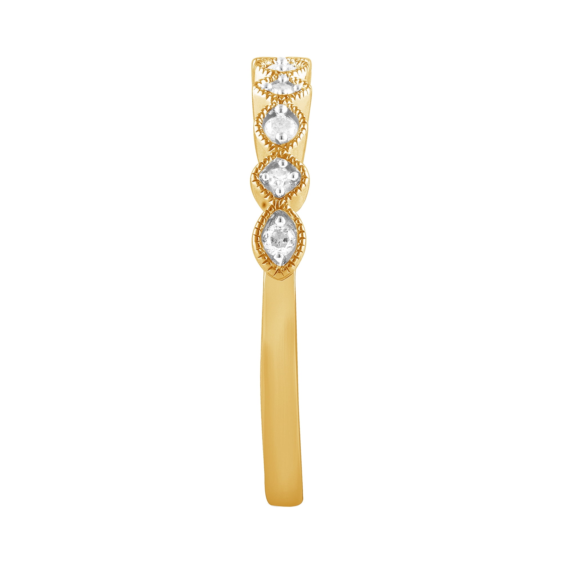 Brilliance 1/10 ct Diamond Accent Women's Wedding Band in 14K Yellow Gold Plated Sterling Silver (J-K, I3)