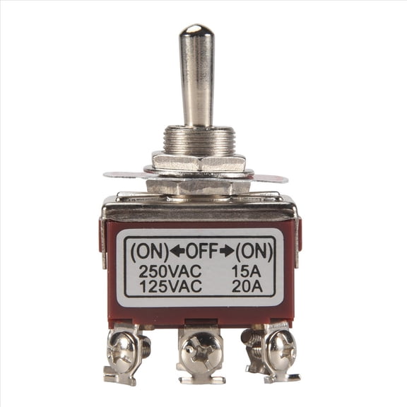 Rollbacks & More AC 250V/15A 125V/20A ON/OFF/ON 3 Position DPDT Momentary Toggle Switch