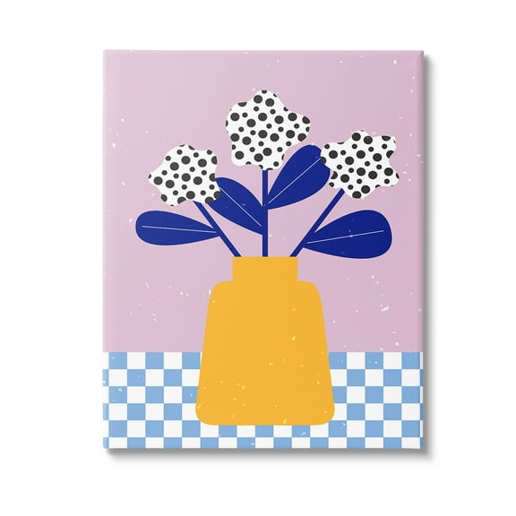Stupell Industries Abstract Dotted Flowers Botanical & Floral Painting Gallery Wrapped Canvas Art Print Wall Art, 16 x 20
