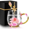 thumbnail image 1 of Juego de tazas de vidrio para té y café MNZZ para mujer con cuchara Pretty, 1 of 6