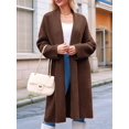 thumbnail image 5 of Womens Long Cardigan Sweaters Chunky Open Front Oversized Slouchy Knit Fall Trendy Coatigan Jackets Brown XL, 5 of 9