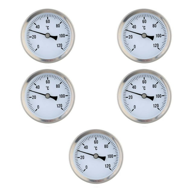 Eigraketly Heating Hot 120º Stainless Installation Waterproof Dial Gauge 63mm Steel Temp Easy High-precision Type1 NO1