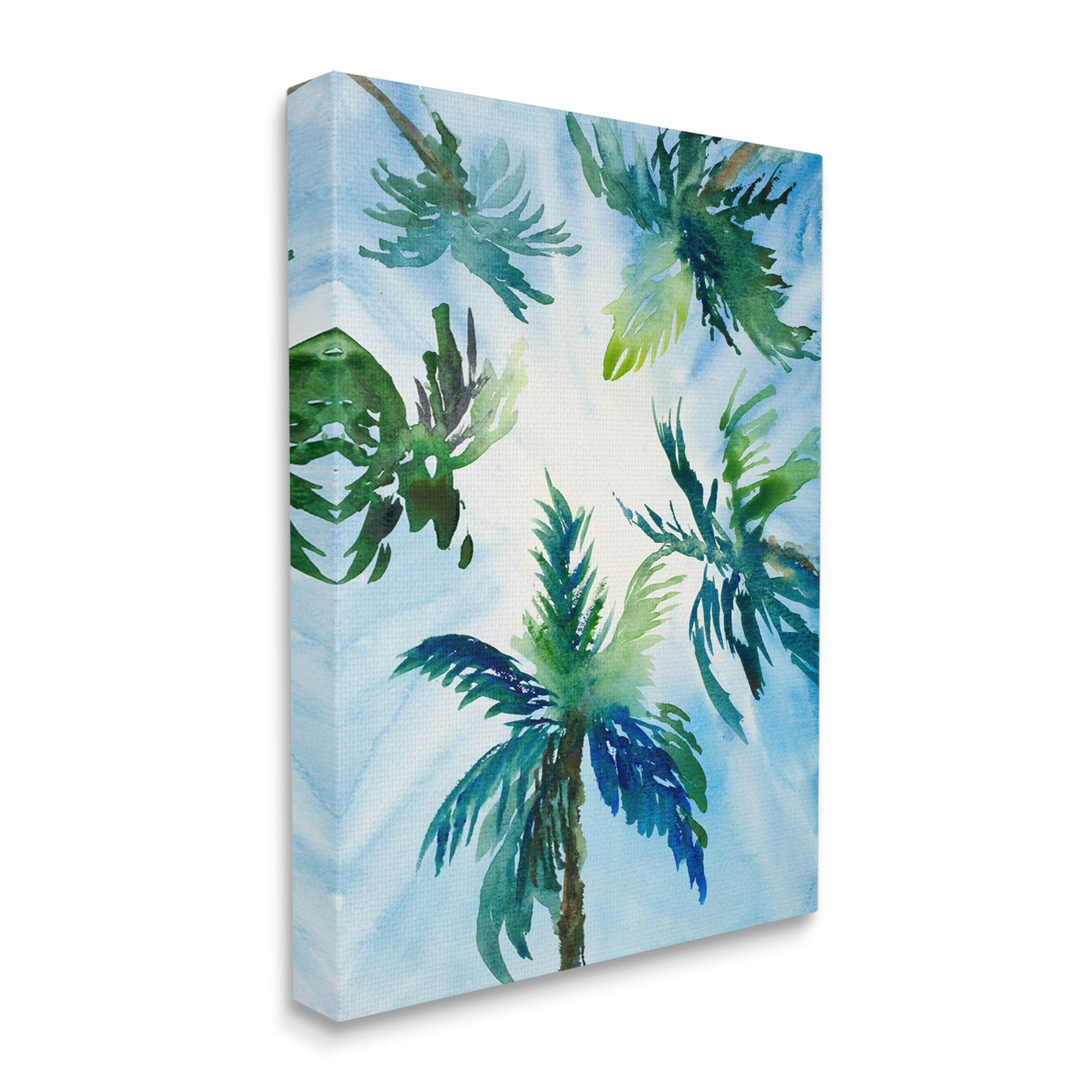 Stupell Industries Tropical Pine Tree Leaves Overhead Sunny Blue Sky Canvas Wall Art, 36 x 48, Design by Lanie Loreth